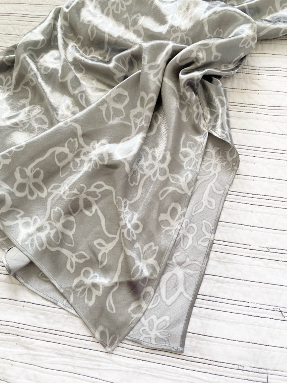 Madewell Metallic Midi Slip Dress in Floral Liquid Metal Silver size 4 - Picture 12 of 13